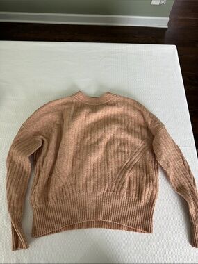 a new day Peach Crewneck Ribbed Sweater